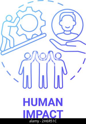 Human impact blue gradient concept icon Stock Vector