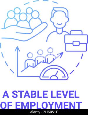 Stable level of employment blue gradient concept icon Stock Vector