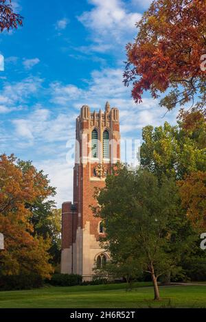 Landmark Beaumont Tower carillon on the campus of Michigan State University Stock Photo