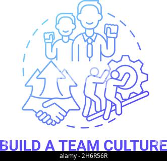 Build team culture blue gradient concept icon Stock Vector