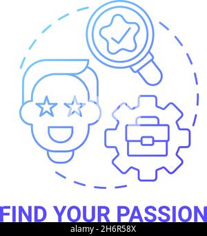 Find your passion blue gradient concept icon Stock Vector