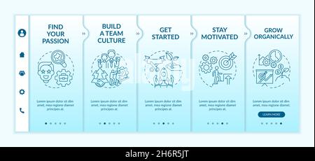 Steps to start social entrepreneurship onboarding vector template Stock Vector