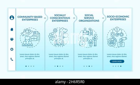 Social entrepreneurship focus onboarding vector template Stock Vector