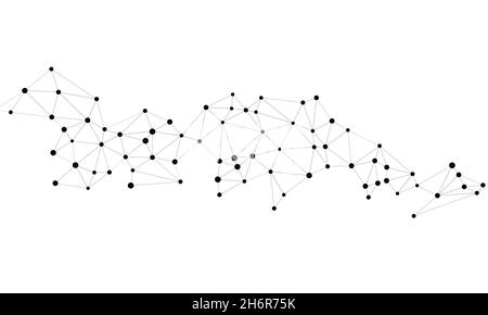 Geometric internet connection. Abstract low poly wire-frame surface science and technology vector background. Stock Vector