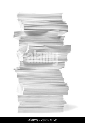 paper stack pile office paperwork busniess education Stock Photo