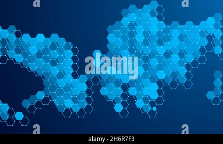 Abstract geometric hexagon pattern background. Hi-tech, medicine, science and technology concept design. Stock Vector
