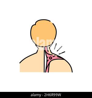 Myositis color line icon. Human diseases. Pictogram for web page, mobile app, promo. Stock Vector