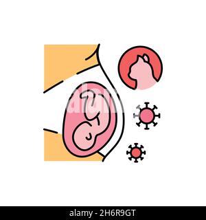 Toxoplasmosis color line icon. Human diseases. Pictogram for web page, mobile app, promo. Stock Vector