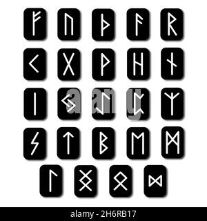 Runes Set. Rune Alphabet, Futhark.Writing Ancient Germans And ...