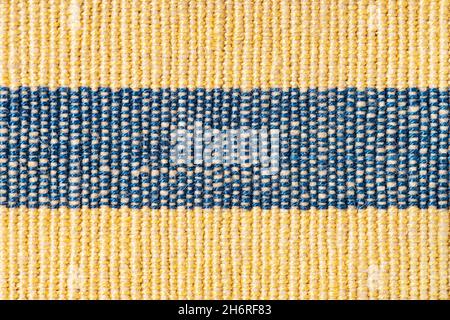 Yellow and blue fabric background texture. Full frame Stock Photo
