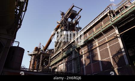 Old steel factory in duisburg, germany Stock Photo