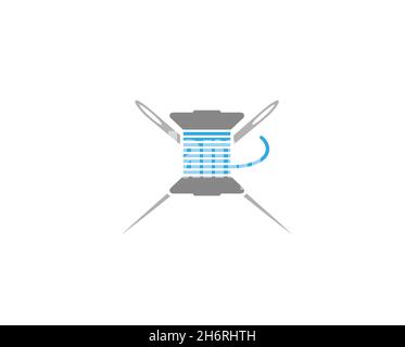 Creative Needles Sewing FabricLogo Design Vector Symbol Illustration Stock Vector