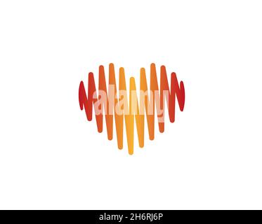 Creative Heart Pulse Logo Design Vector Symbol Illustration Stock Vector
