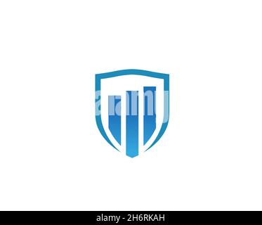Creative Abstract Spartan Shield Bars Statistics  Logo Design Vector Symbol Illustration Stock Vector