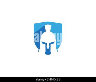 Creative Abstract Spartan Helmet Shield   Logo Design Vector Symbol Illustration Stock Vector