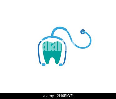 Stethoscope Teeth Logo Design Vector Symbol Illustration Stock Vector