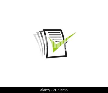 Abstract Paper Check Mark Logo Design Vector Symbol Illustration Stock Vector