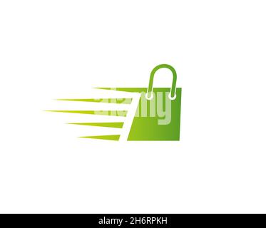 Creative Abstract Fast Bag Shop Logo Design Vector Symbol Illustration Stock Vector