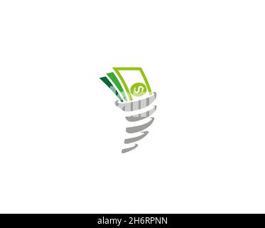 Creative Abstract Money Cash Storm Logo Design Vector Symbol Illustration Stock Vector