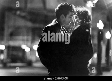 Matt Dillon, Diane Lane, on-set of the Film, 'The Big Town', Columbia Pictures, 1987 Stock Photo