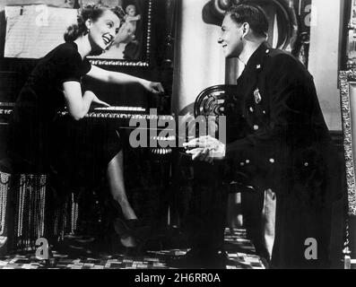 Betty Garrett, George Murphy, on-set of the Film, 'Big City', MGM, 1948 Stock Photo