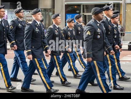 11 November 2021 Veterans Day Parade on Fifth Avenue in New York City, USA