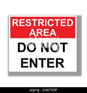 Restricted area authorized personnel only symbol No access, no entry, prohibition sign with man vector icon for graphic design, logo, web site, social Stock Vector