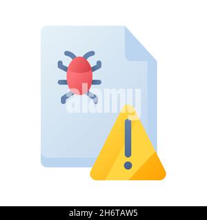 bug detector report alert warning single isolated icon with outline ...