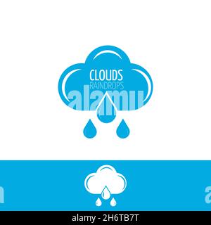 Rain cloud symbol for website design, logo, weather, internet concept rain cloud icon template Stock Vector