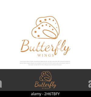 Simple elegant golden butterfly wings, can be used as a symbol, brand identity, company logo Stock Vector