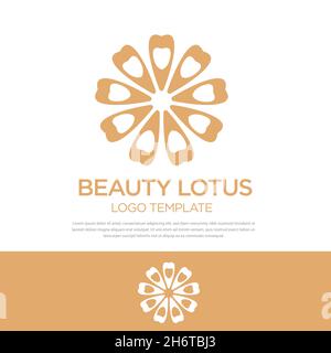 Luxury flower Beauty logotype. Linear universal leaf floral logo Stock Vector