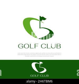 Golf club logo icon, abstract golf symbol shaped letter G Stock Vector