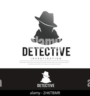 Detective template logo.investigation concept,criminal illustration vector Stock Vector