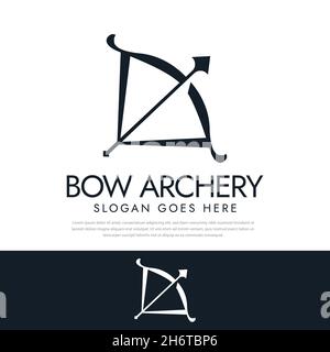 Bow Arrow logo arch arrow starting arrow illustration Stock Vector