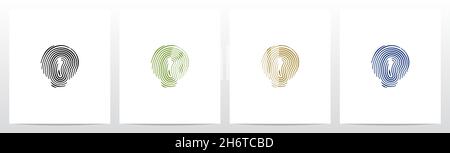 Finger Print Letter Logo Design Q Stock Vector