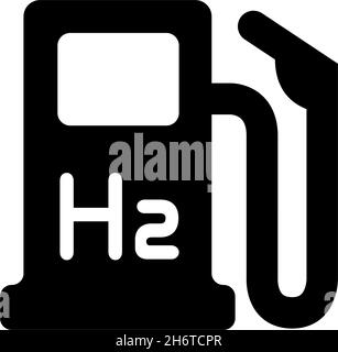 H2 (hydrogen) fuel station vector icon illustration Stock Vector