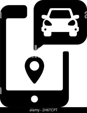 Taxi (cab) app, ride share app vector icon illustration Stock Vector