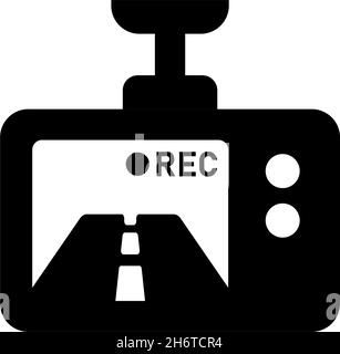 Car drive video recorder vector icon illustration Stock Vector