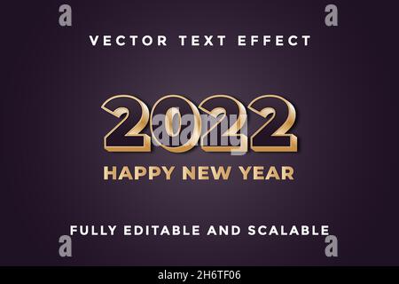 editable 2022 new year text effect. vector text effect 2022, new year, isolated design Stock Vector
