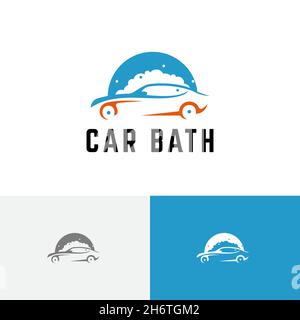 Snow Foam Clean Car Wash Carwash Service Abstract Logo Stock Vector