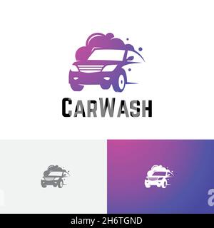 Soapsuds Soap Foam Clean Car Wash Carwash Service Logo Stock Vector