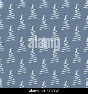 Seamless pattern with geometric Christmas trees. Winter holidays collection. Merry Christmas and Happy New year abstract textured background design. Modern elegant wallpaper. Vector illustration. Stock Vector