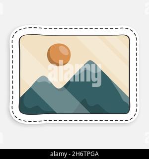 cartoon icon of doodle image of snapshot. Photos for memory from travel. World Photography Day August 19th. Vector isolated on white background Stock Vector