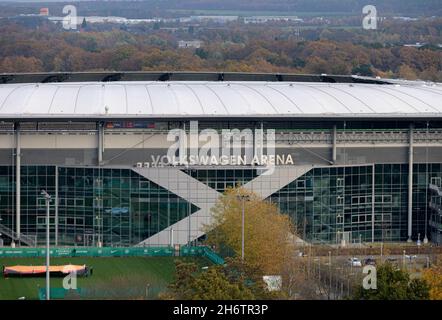 Wolfsburg, Deutschland. 11th Nov, 2021. Overview Volkswagen Arena, exterior view, soccer game, World Cup qualification group J matchday 9, Germany (GER) - Liechtenstein (LIE) 9: 0, on 11.11.2021 in Wolfsburg/Germany. Â Credit: dpa/Alamy Live News Stock Photo