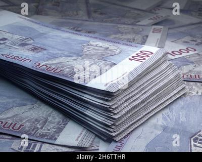 Money of Armenia. Dram bills. AMD banknotes. 1000 Armenian. Business ...