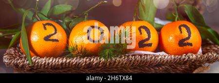 New Year 2022 is Coming Concep Stock Photo