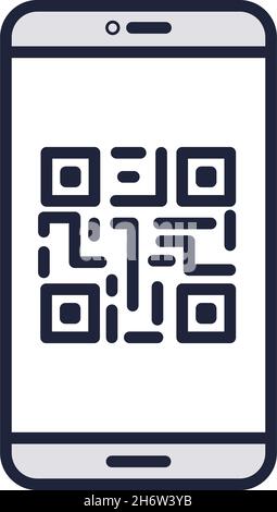 QR code mobile scanner icon vector isolated Stock Vector