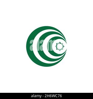 Islam flat icon. Simple style Islam religion poster background symbol. Logo design element. T-shirt printing. Vector for sticker. Stock Vector