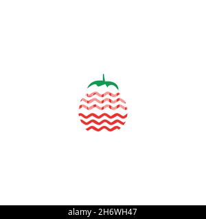 Tomato flat icon. Simple style farm poster background symbol. Logo design element. T-shirt printing. Vector for sticker. Stock Vector