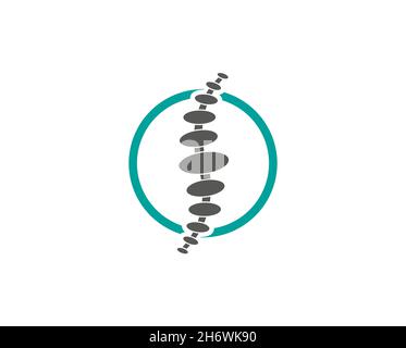 Creative Chiropractic Spine Diagnostics Logo Design Vector Symbol Illustration Stock Vector